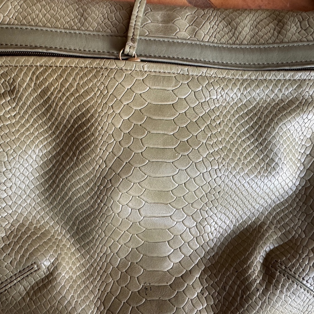 Longchamp Python Embossed Shoulder Bag Green Leat… - image 8